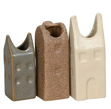 Load image into Gallery viewer, Set of Three Mini House Vases – Earthy Tones