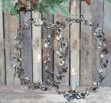 Load image into Gallery viewer, Antique Gold  twisted leaf wreath -candle holder