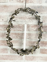 Load image into Gallery viewer, Antique Gold  twisted leaf wreath -candle holder