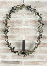 Load image into Gallery viewer, Antique Gold  twisted leaf wreath -candle holder
