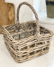 Load image into Gallery viewer, Kubu Grey Buff Rattan Bottle Carry Basket