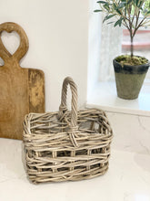 Load image into Gallery viewer, Kubu Grey Buff Rattan Bottle Carry Basket