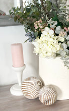 Load image into Gallery viewer, Wooden Carved White/Grey & Natural Decorative Balls – Set of Two