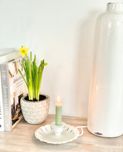 Load image into Gallery viewer, Chamberstick Candle Holder - Antique White