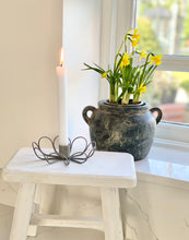Load image into Gallery viewer, Flower Candlestick Holder - Antique Zinc