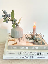 Load image into Gallery viewer, Flower Candlestick Holder - Antique Zinc