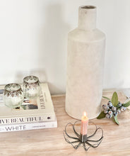 Load image into Gallery viewer, Flower Candlestick Holder - Antique Zinc