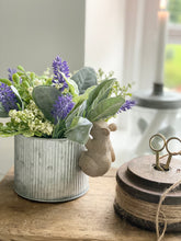 Load image into Gallery viewer, Lavender and Lily Flower Arrangement in Zinc Dolly Pot