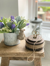 Load image into Gallery viewer, Lavender and Lily Flower Arrangement in Zinc Dolly Pot