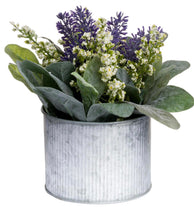 Load image into Gallery viewer, Lavender and Lily Flower Arrangement in Zinc Dolly Pot