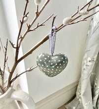 Load image into Gallery viewer, Wooden Grey hanging Heart - Spots, Stripes , Stars, Lines