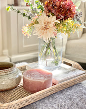 Load image into Gallery viewer, Round Rustic 3 Wick Pillar Candle - Honey /Walnut / Linen