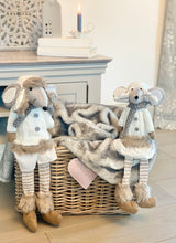 Load image into Gallery viewer, Shelf Sitting Molly & Melvin Winter Mice -dangly legs