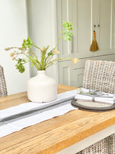 Load image into Gallery viewer, White Table Runner with traditional ticking stripes