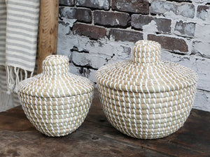 Seagrass Lidded Baskets