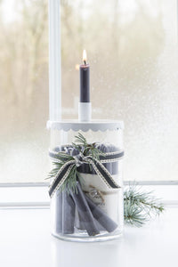 Taper Candles  Short - Dark Grey (pack of 10)