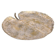 Load image into Gallery viewer, Antique Champagne metal leaf tray
