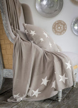 Load image into Gallery viewer, Reversible Taupe Star Throw - 100% Cotton
