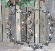 Load image into Gallery viewer, Antique Gold  twisted leaf wreath -candle holder
