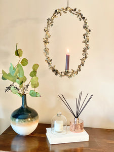 Antique Gold  twisted leaf wreath -candle holder
