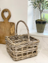 Load image into Gallery viewer, Kubu Grey Buff Rattan Bottle Carry Basket
