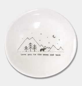 Love you to the moon and back  - wobbly porcelain dish