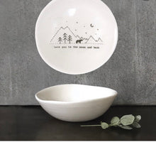 Load image into Gallery viewer, Love you to the moon and back  - wobbly porcelain dish
