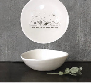 Love you to the moon and back  - wobbly porcelain dish