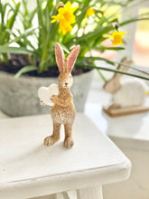 Load image into Gallery viewer, Standing Charlie Rabbit holding his White Heart

