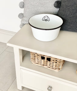 Enamel White Dog & Cat Bowls - Personalised