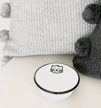 Load image into Gallery viewer, Enamel White Dog &amp; Cat Bowls - Personalised
