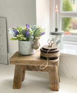 Lavender and Lily Flower Arrangement in Zinc Dolly Pot