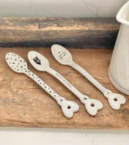 Ceramic Heart Spoons (set of 3)