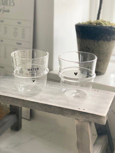 Hearts Water Tumblers - set of 2