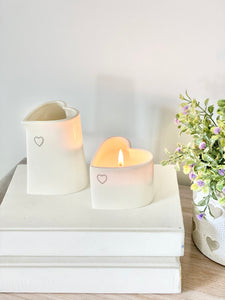 Heart Candle Pot and Vase Set