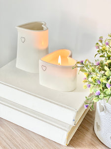 Heart Candle Pot and Vase Set
