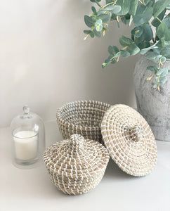 Seagrass Lidded Baskets
