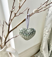 Load image into Gallery viewer, Wooden Grey hanging Heart - Spots, Stripes , Stars, Lines
