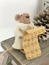 Load image into Gallery viewer, Felt Wool Christmas Singing Mouse Decoration - Standing
