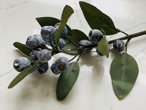 faux eucalyptus leaf with berries