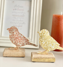 Load image into Gallery viewer, Metal Birds on Wooden Base
