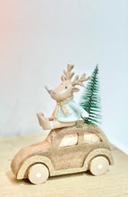 Load image into Gallery viewer, Wooden Reindeer &amp; Car Christmas Decoration
