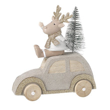 Load image into Gallery viewer, Wooden Reindeer &amp; Car Christmas Decoration

