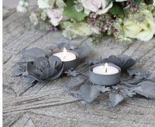 Load image into Gallery viewer, antique zinc tealight holder
